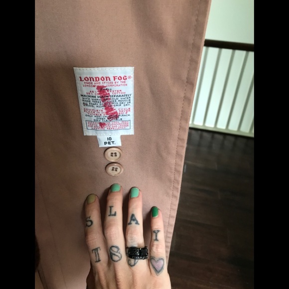 London Fog Dusty Rose Vintage Trench Coat RARE - Picture 10 of 14